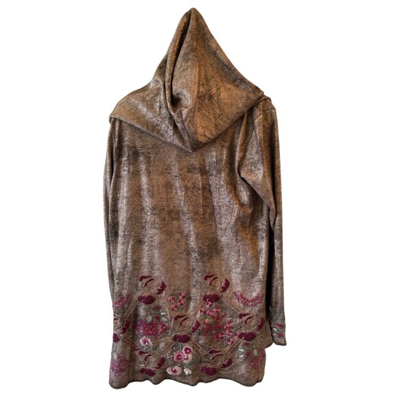 Johnny Was Biya XS JWLA Workshop Claudette Metallic Sweater Hooded Jacket $458 - Picture 7 of 16
